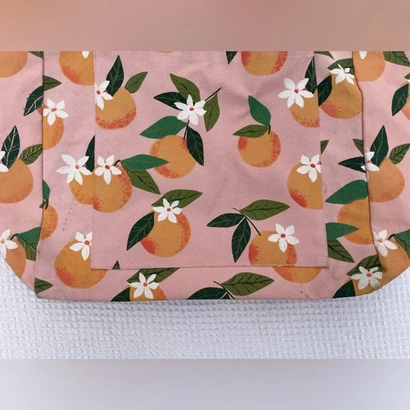 Floral Peach Tote Bag - Picture 3 of 7